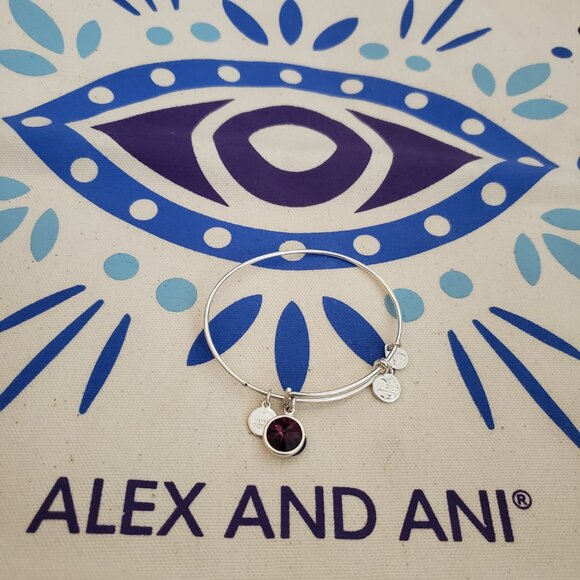 Alex and Ani Purple gem Bracelet Bangle - Picture 3 of 5